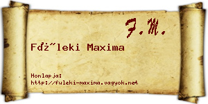Füleki Maxima névjegykártya
